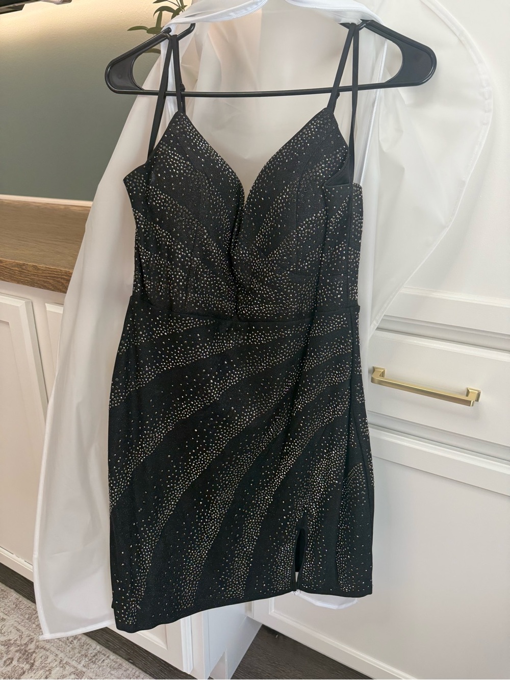 Homecoming dress - Windsor Black Mini Dress with Shimmery Dot Accents